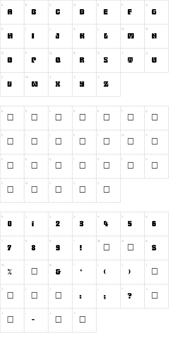Character Map RomulanFake Font