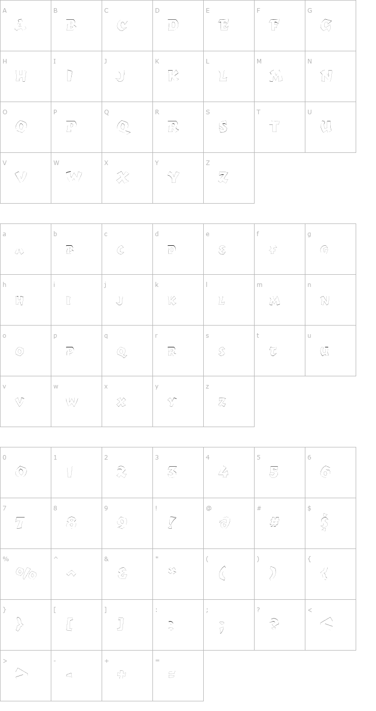 Character Map RomulusOutline Font