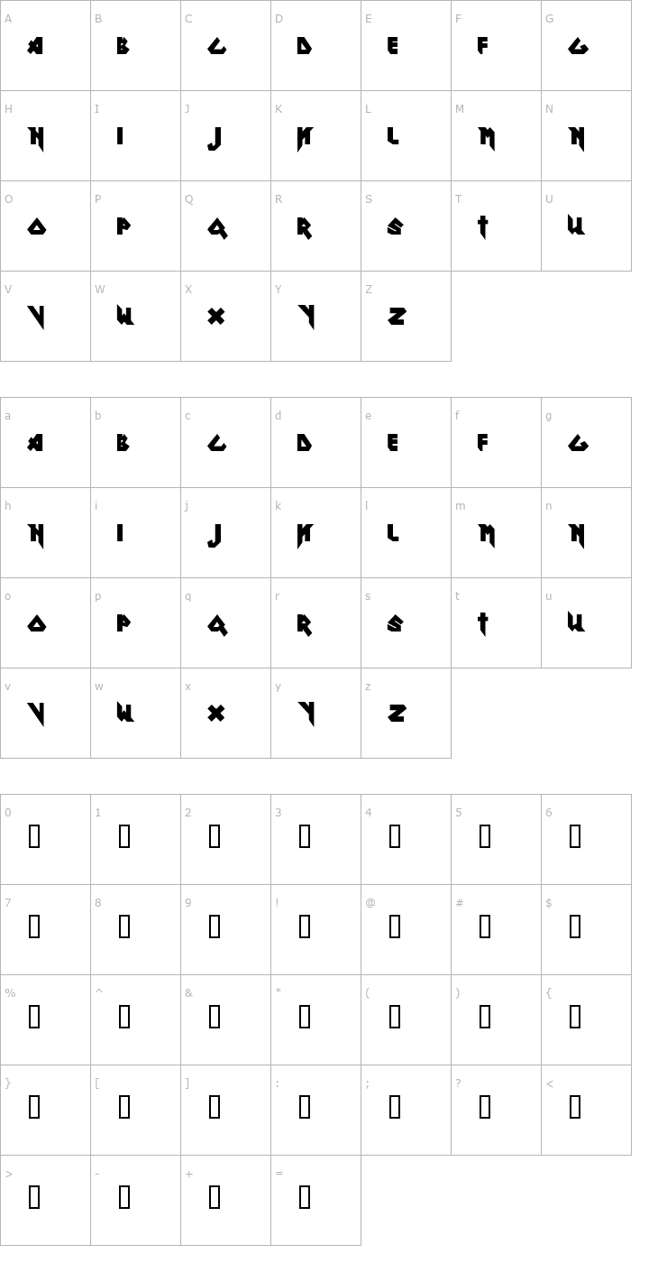 Character Map Ron Maiden Font