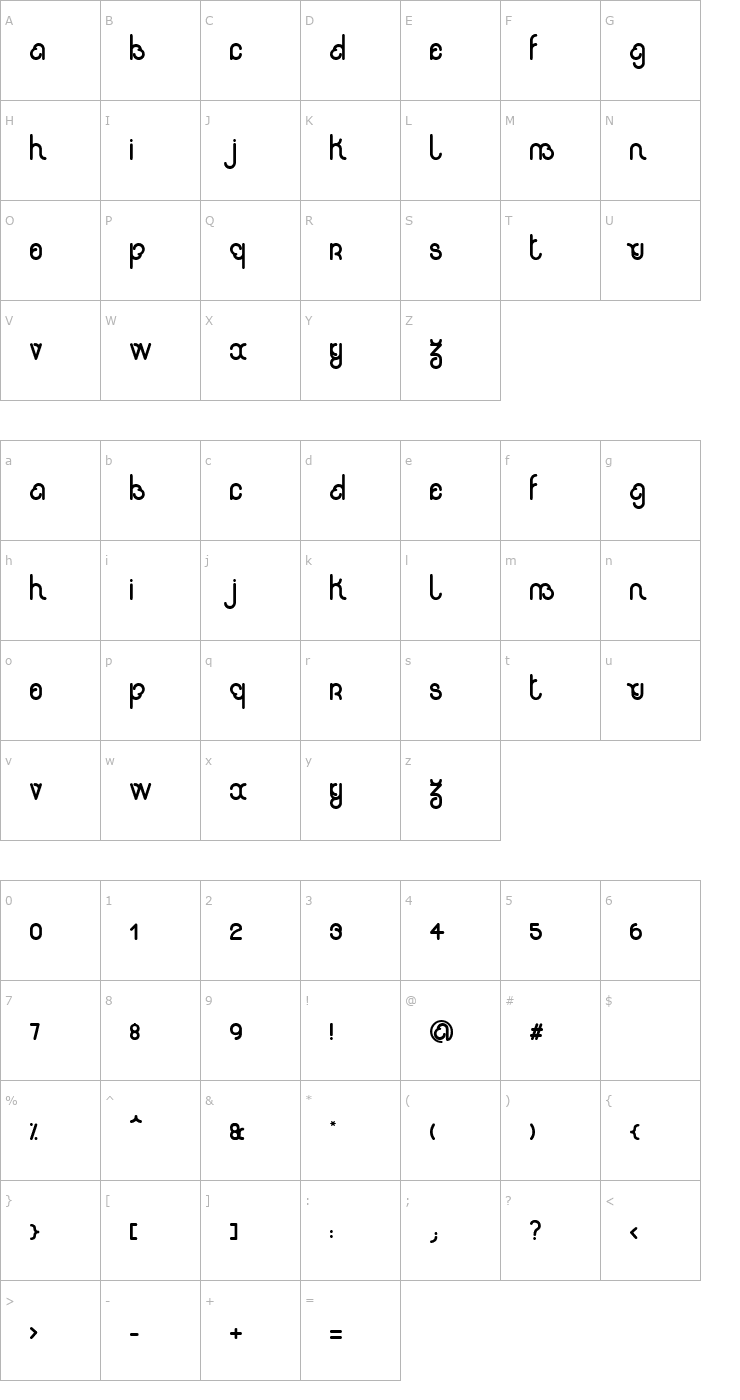 Character Map Rondi Font