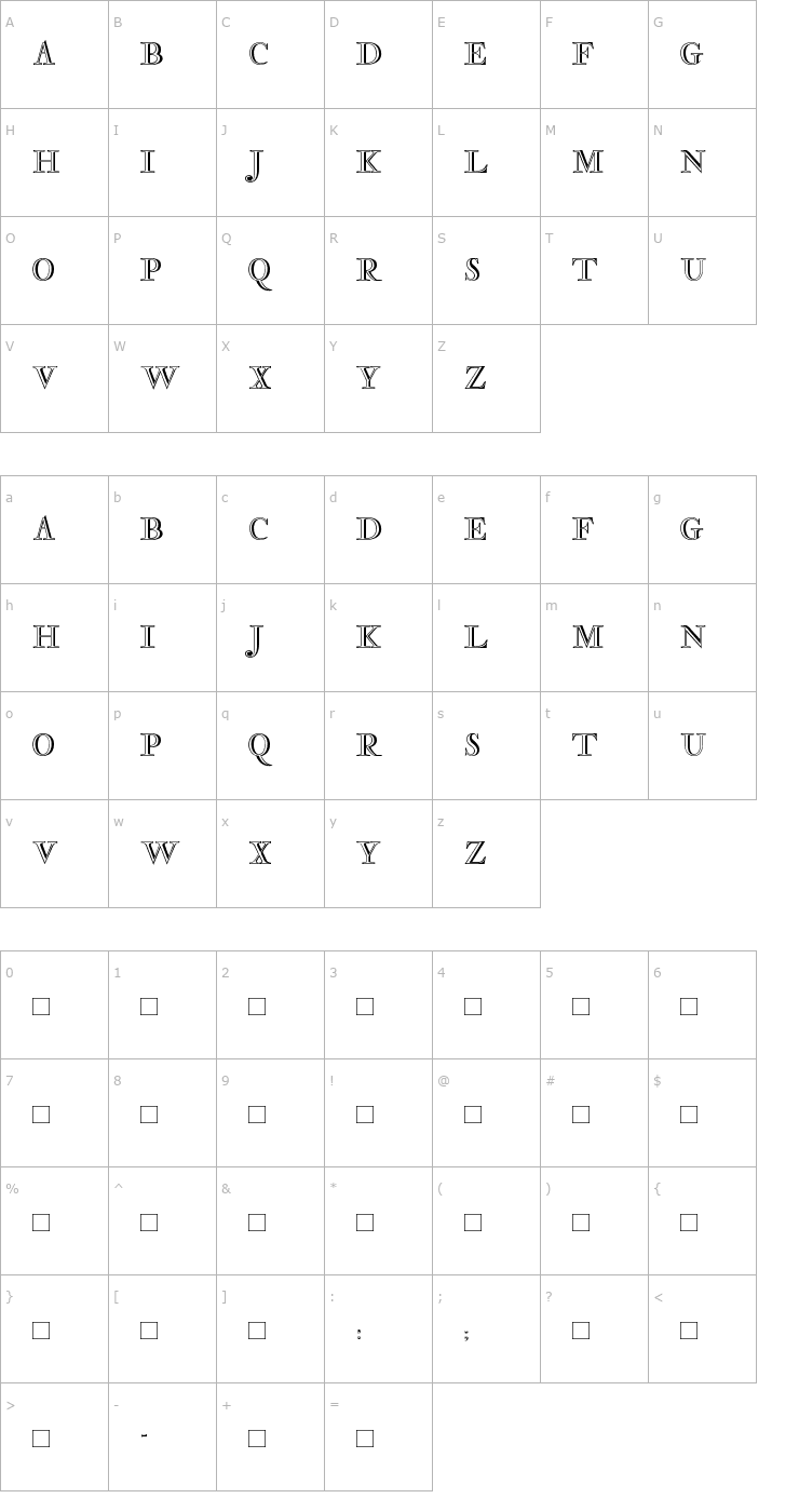 Character Map Rosart Font