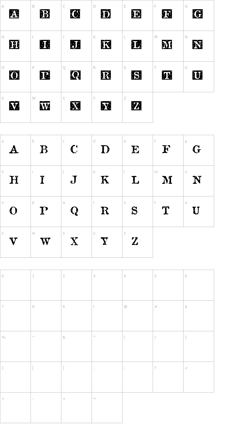 Character Map Rosebud Sweet Font