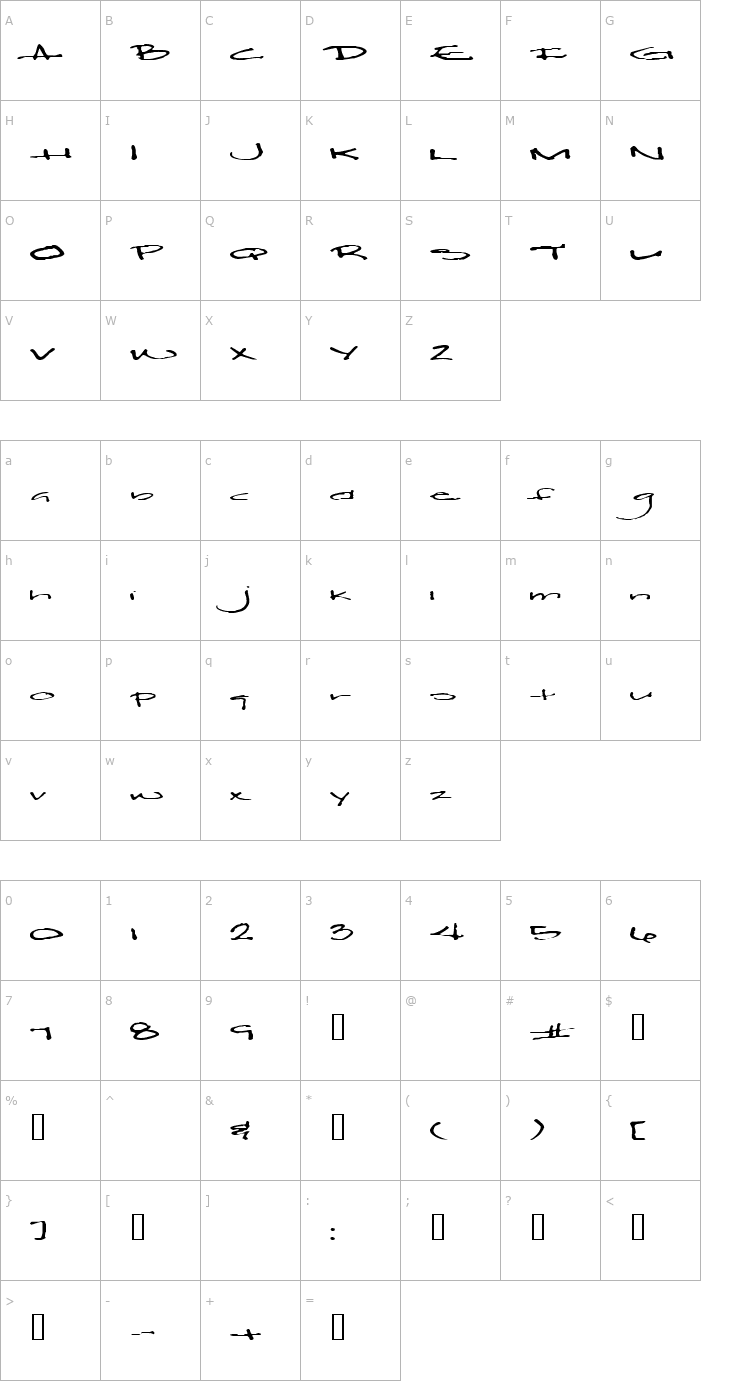 Character Map RossExtended Font