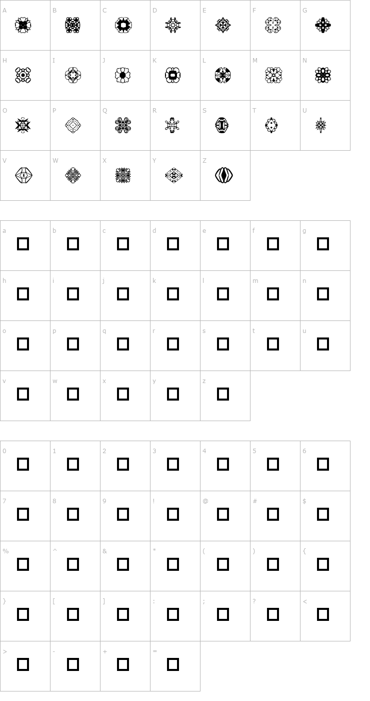 Character Map Rotolight Font