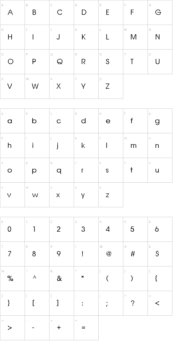 Character Map Rough02 Becker Font