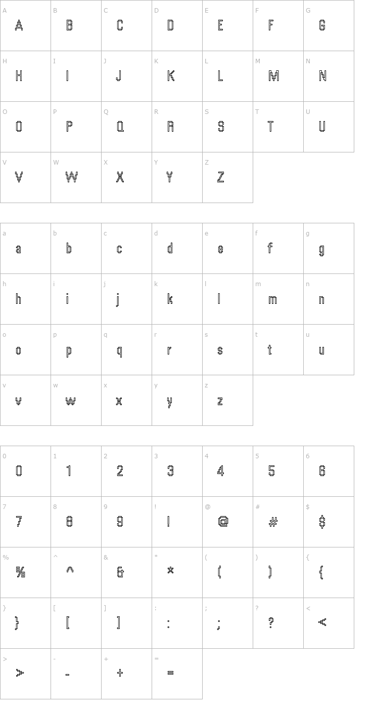 Character Map Rough53 Becker Font