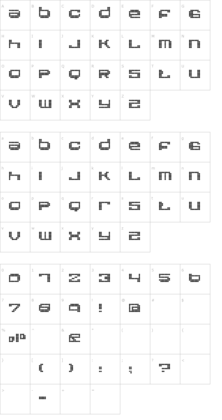 Character Map Round Font