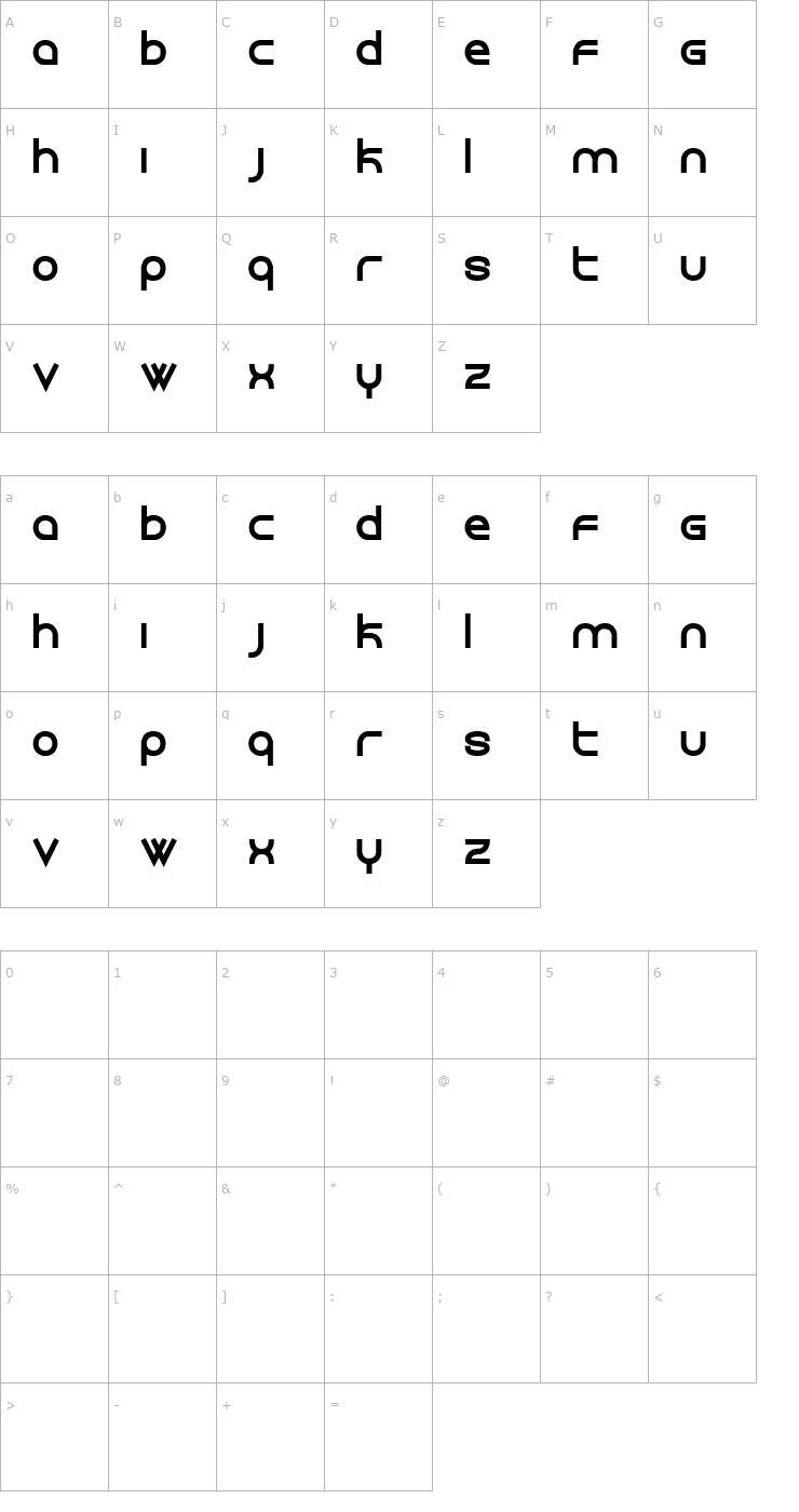 Character Map roundabout Font