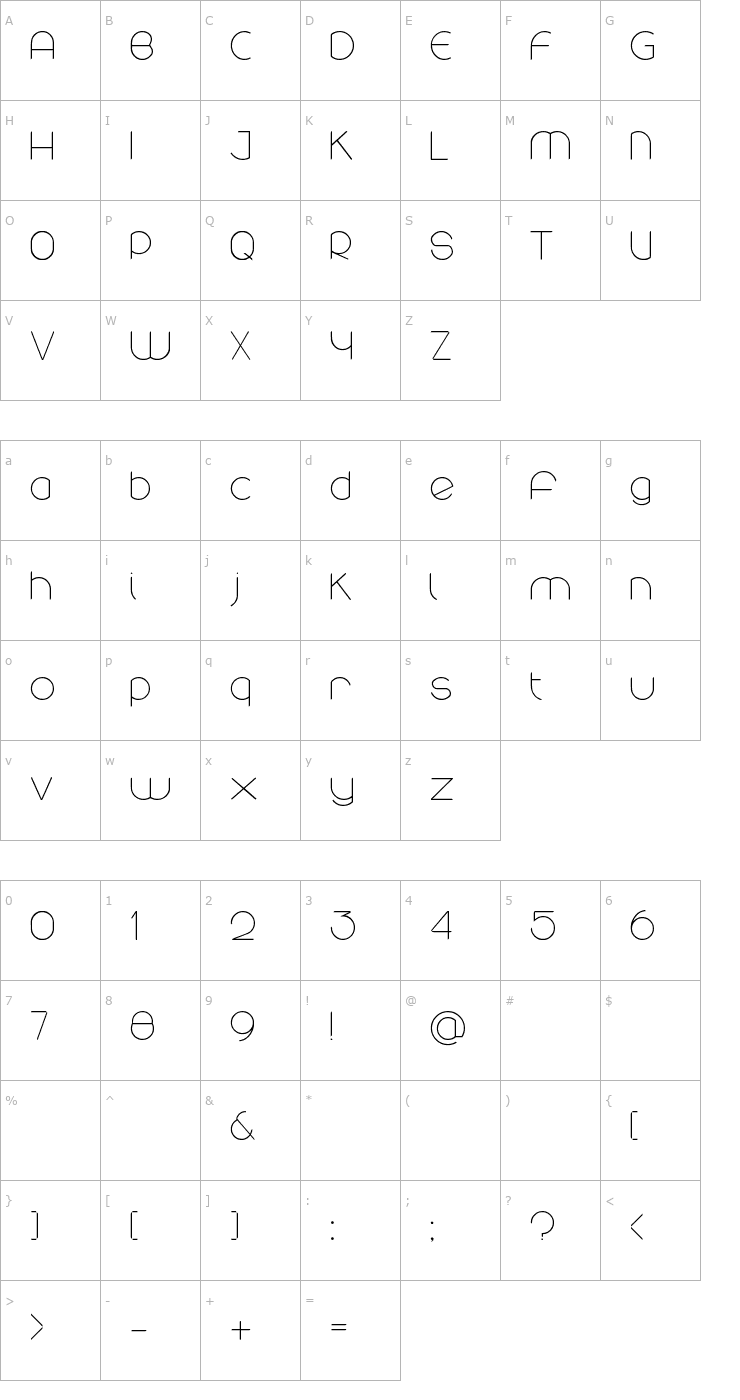 Character Map Rounded Font