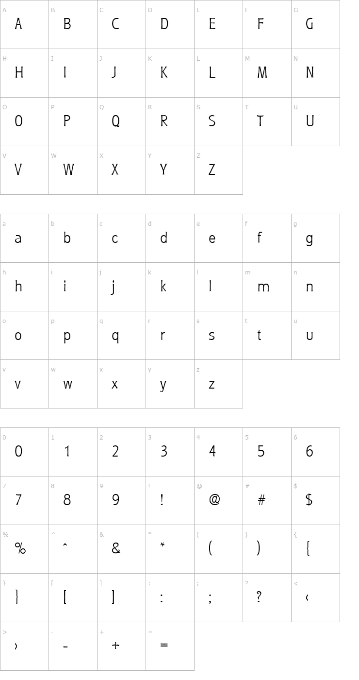 Character Map Roundest-Xlight Font