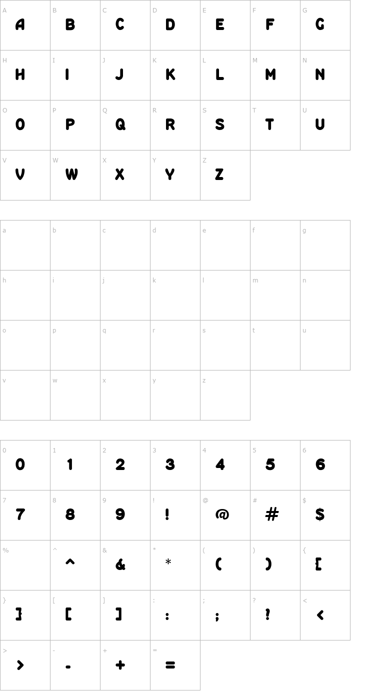Character Map RoundSans-Solid Font