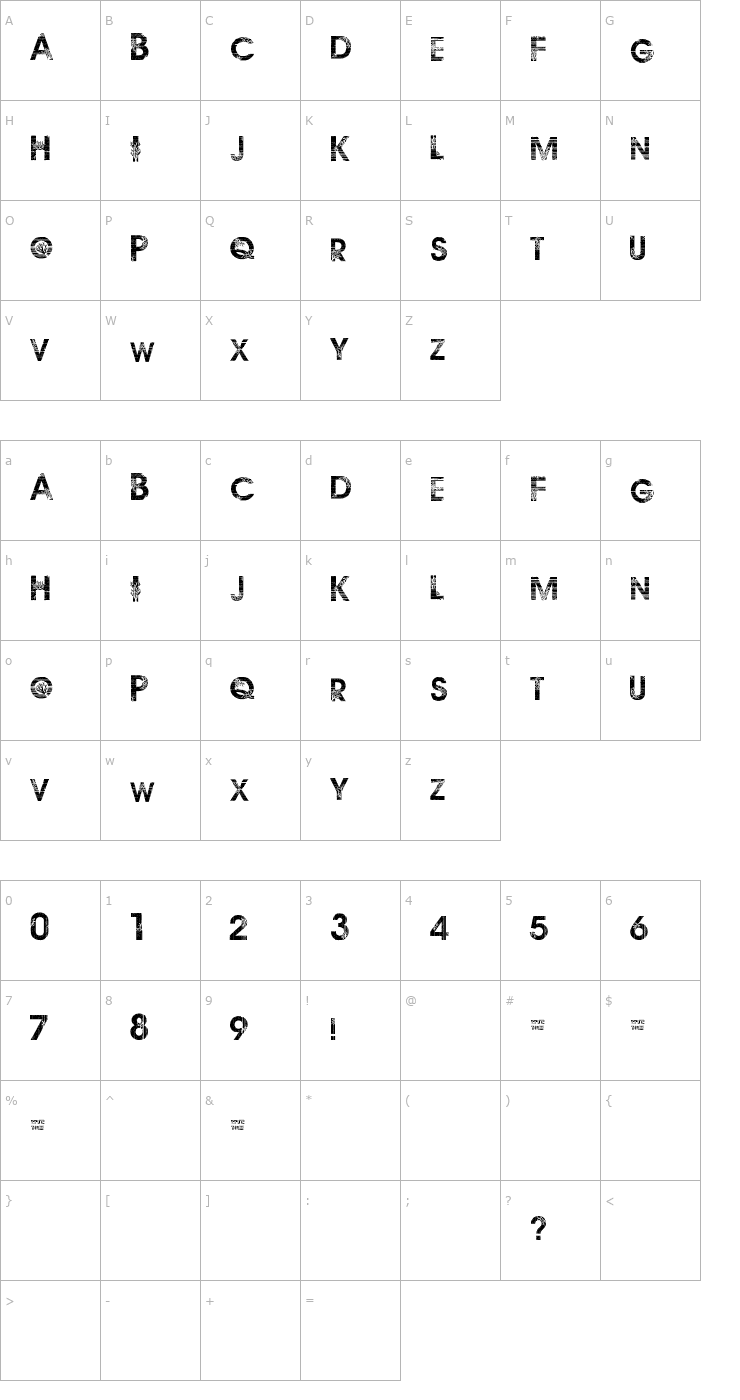 Character Map Route 3 Font