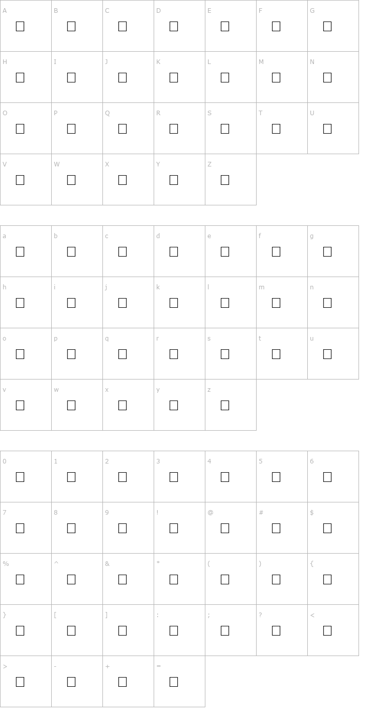 Character Map ROWDY Regular Font