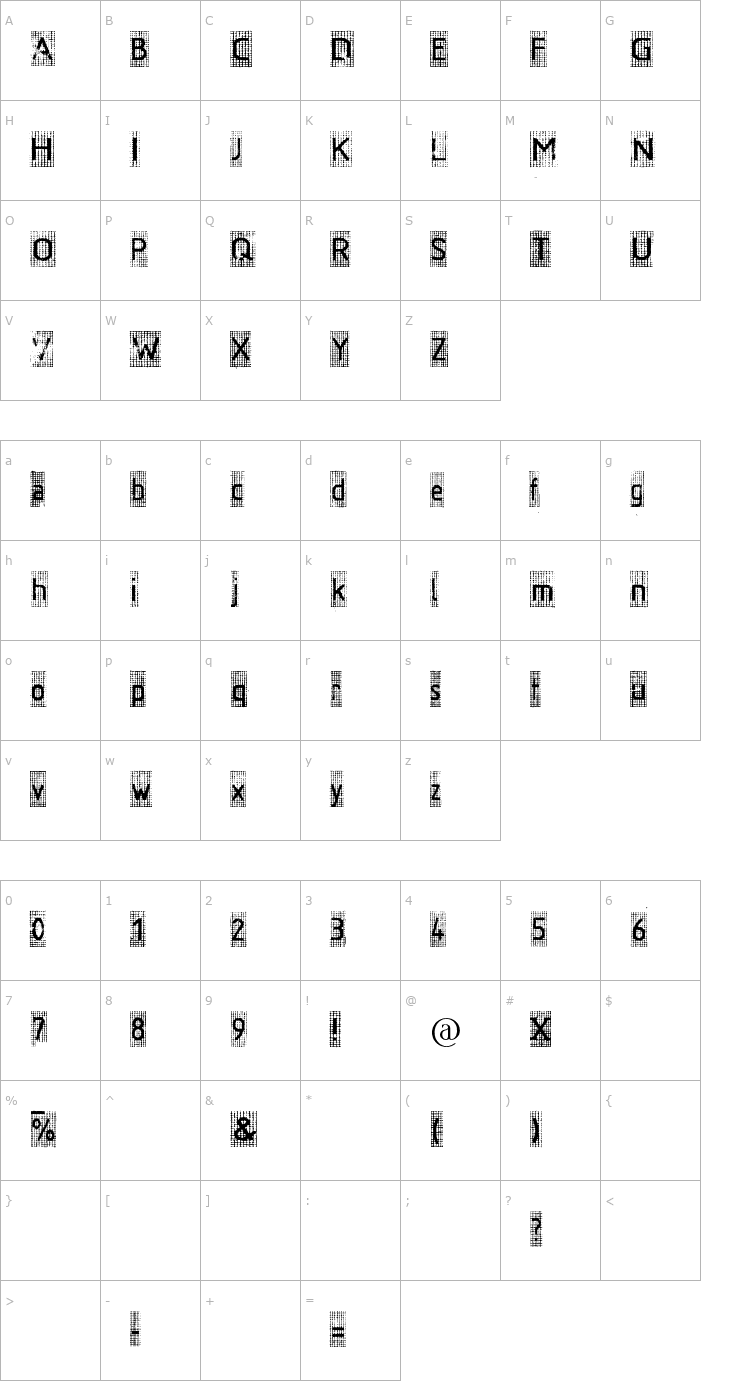Character Map RR Ruitjes Font