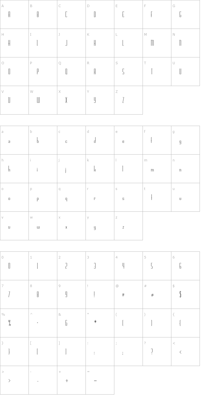 Character Map RSChasline Font