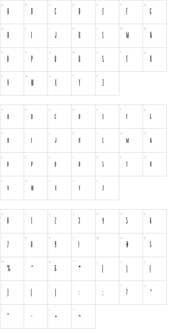 Character Map RSManzanita Font