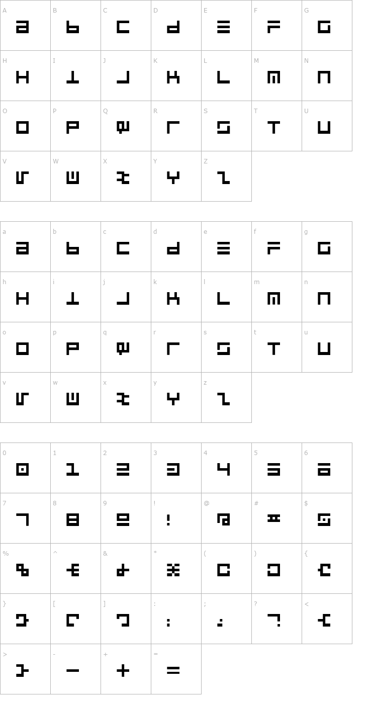 Character Map RSUltraLine Font