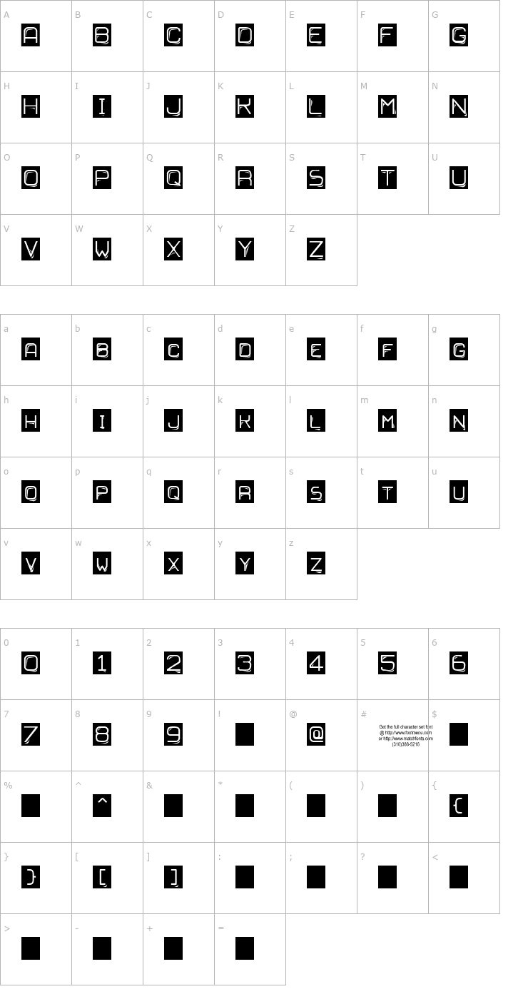 Character Map Ruban Dismoi Tryout Font