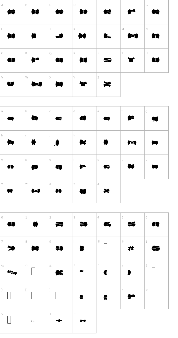 Character Map Rubber SF Font