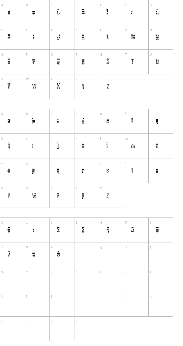 Character Map RubOn-Lite Font