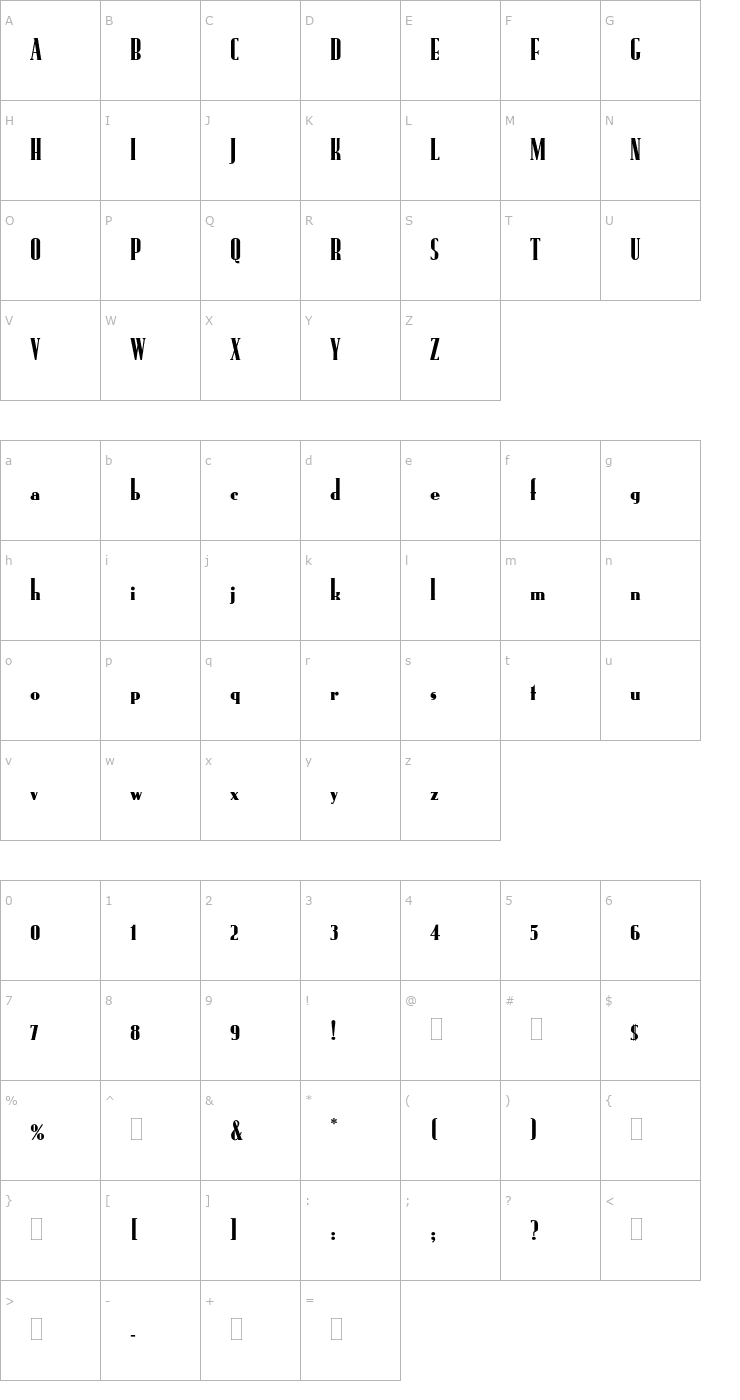 Character Map RundfunkPlain Font