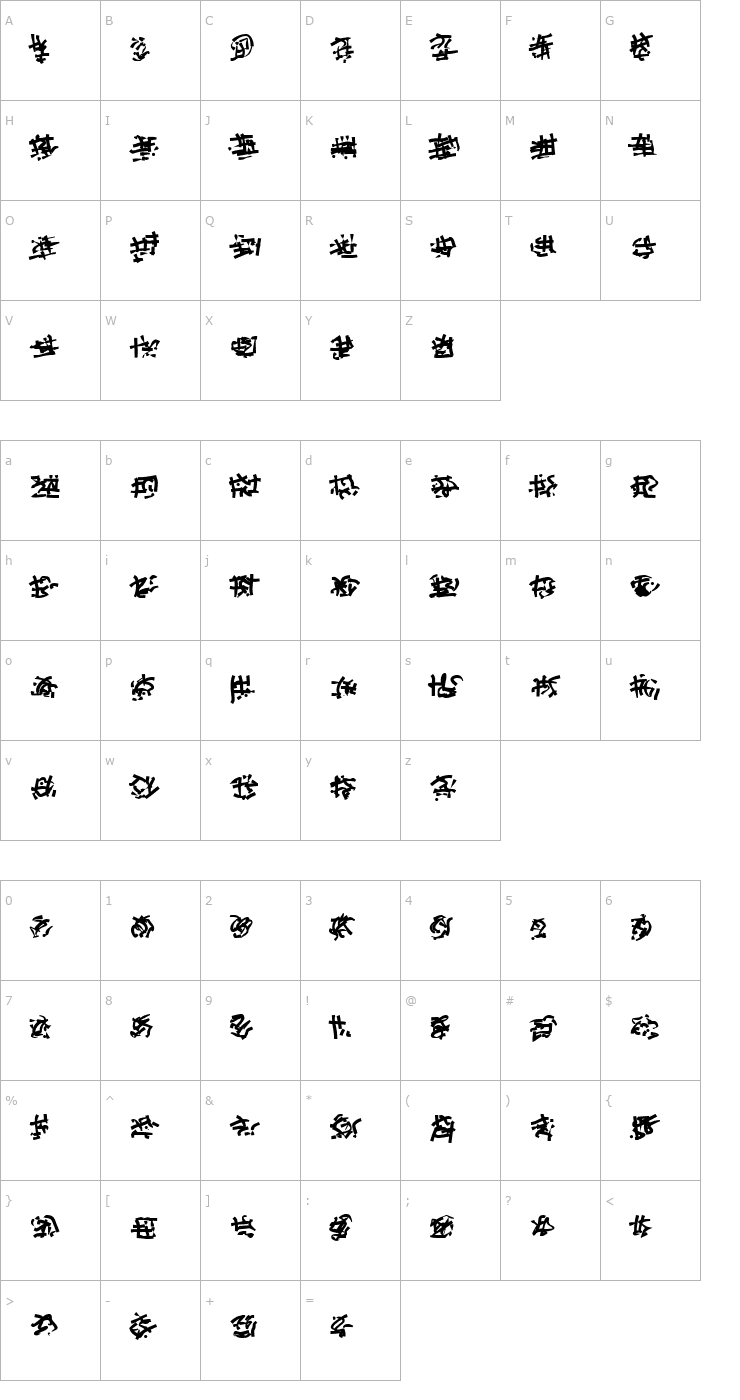 Character Map Runes of the Dragon Two Font
