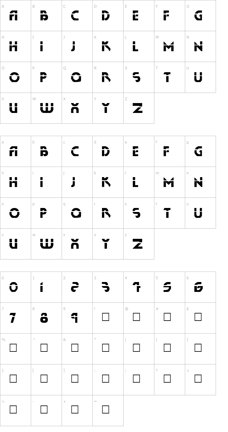 Character Map Runner Font