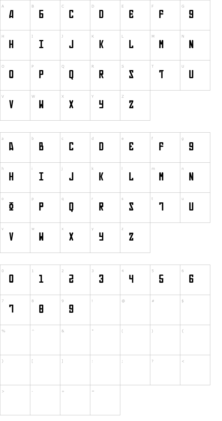 Character Map Russian Font
