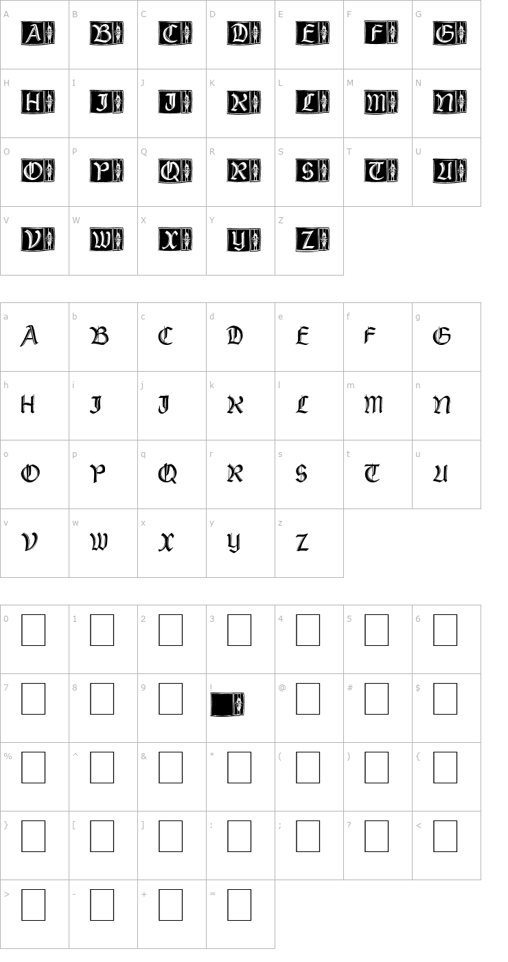 Character Map Rustick_Capitals Font