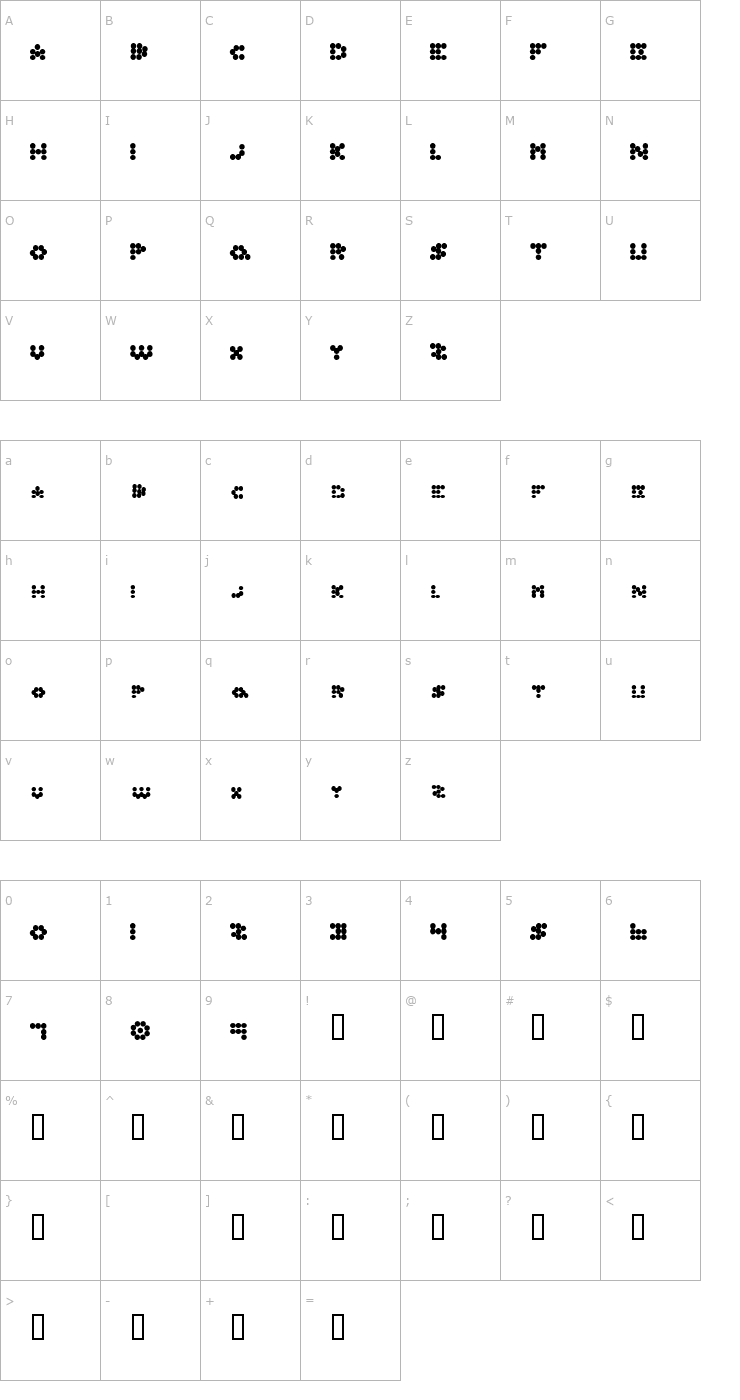 Character Map RuttenSpya Font