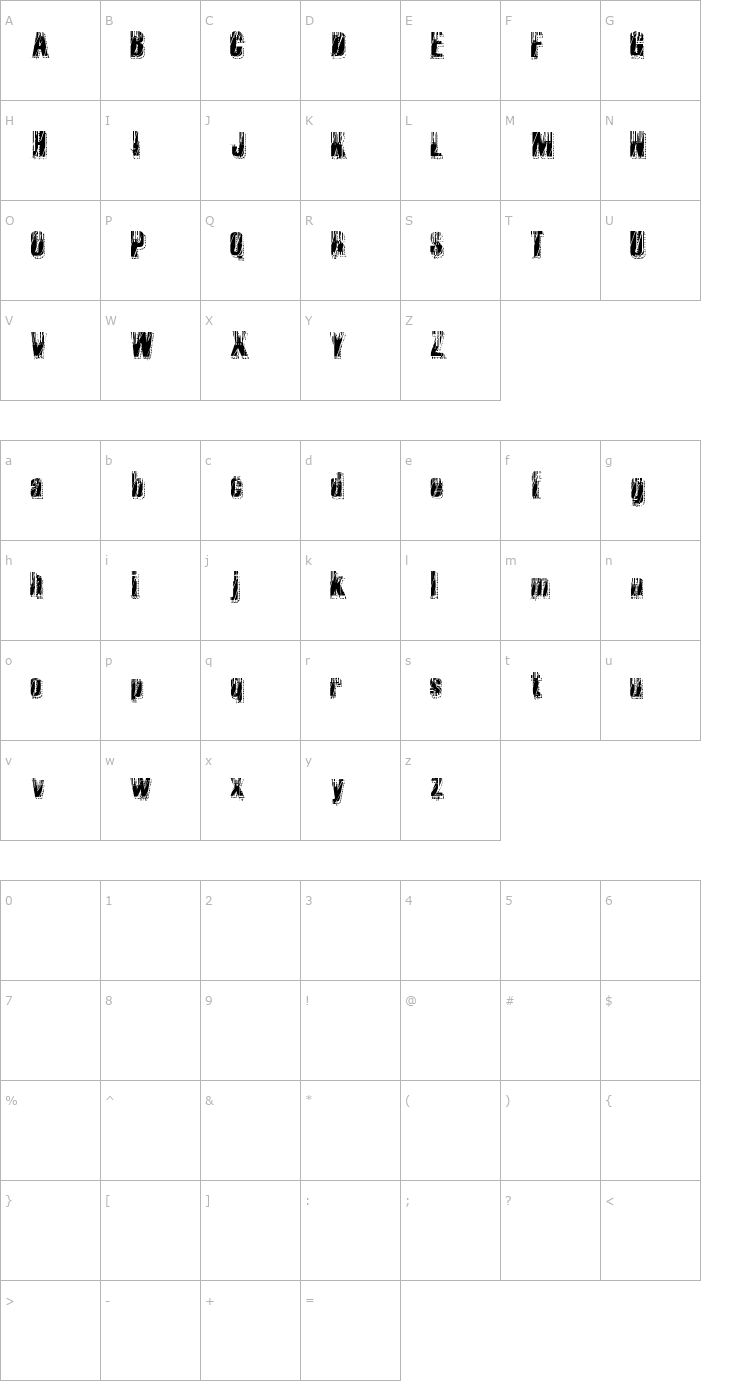 Character Map RvD Microcode Font