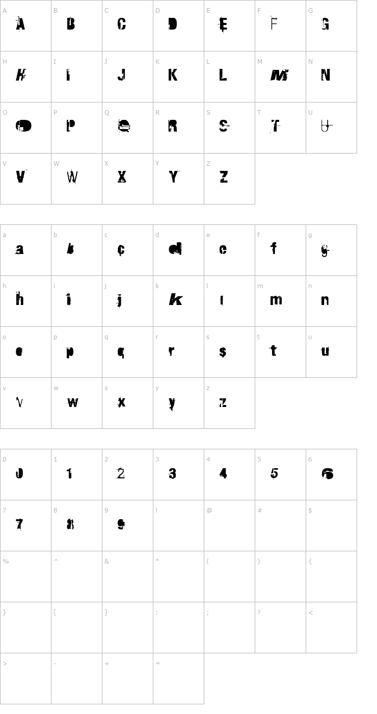 Character Map RvD Traktorfahrer Font