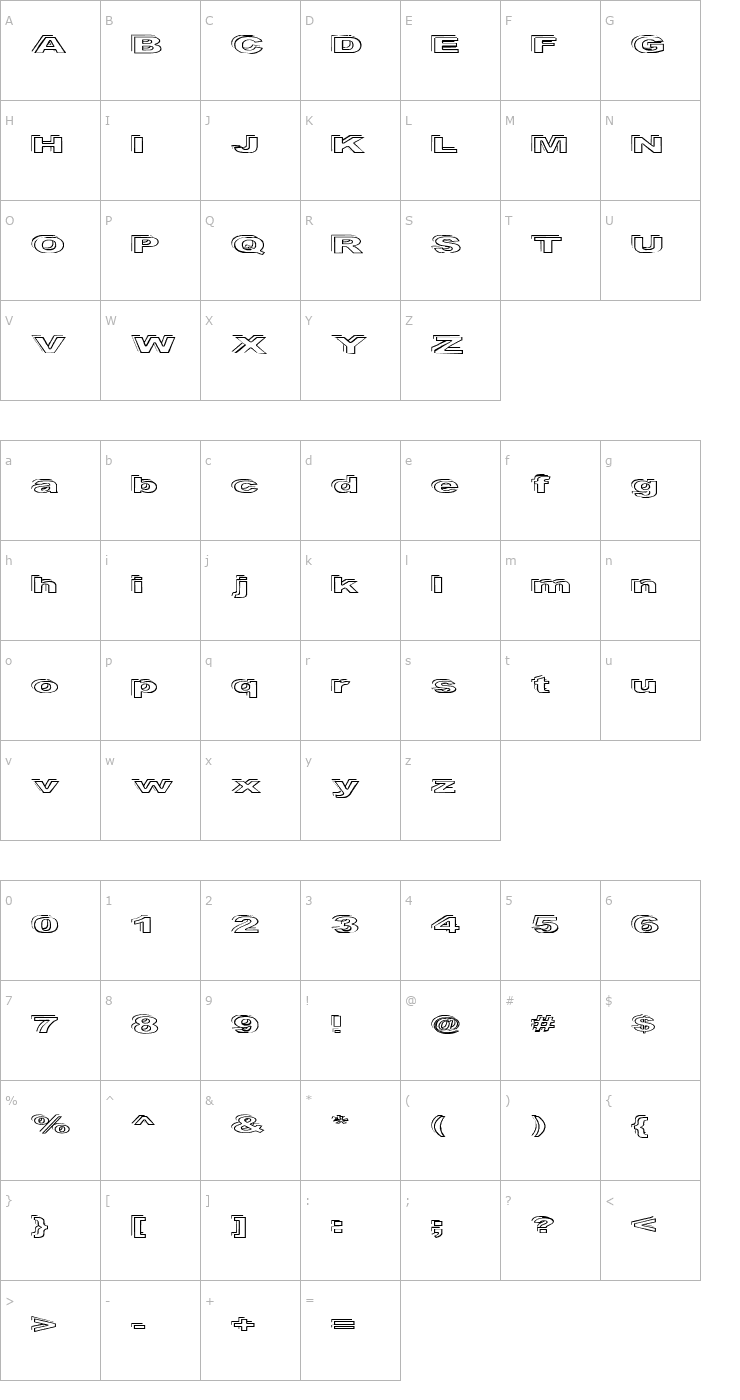 Character Map Ryckindor Font