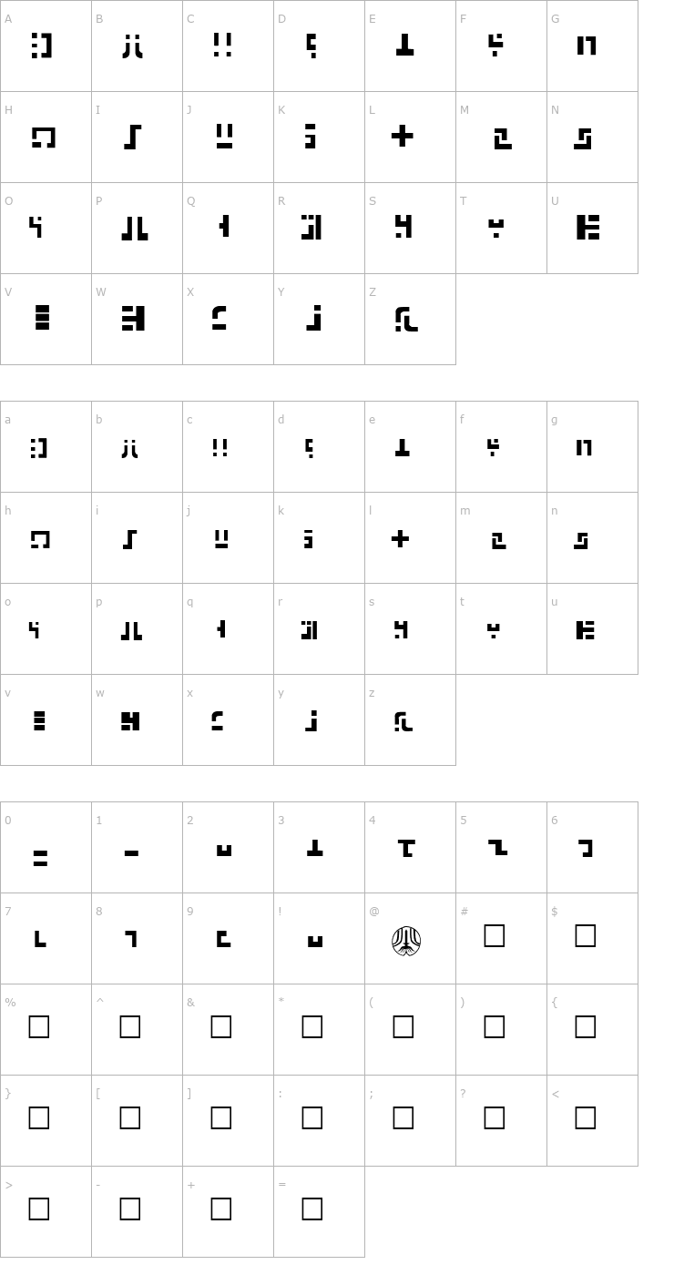 Character Map Rylodian Font