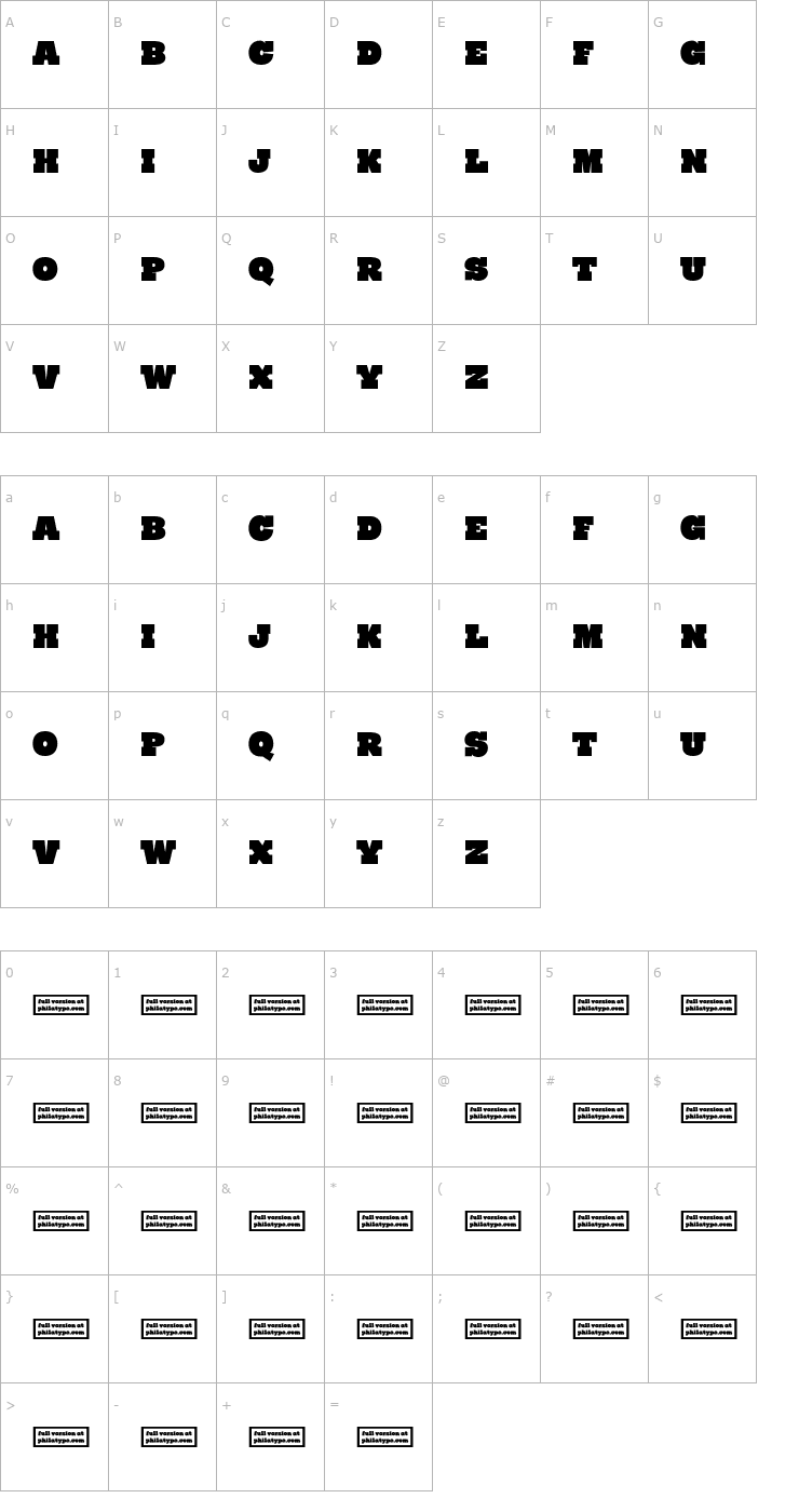 Character Map Ryno Slab Font