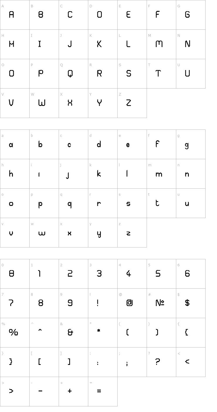 Character Map Sabril Font