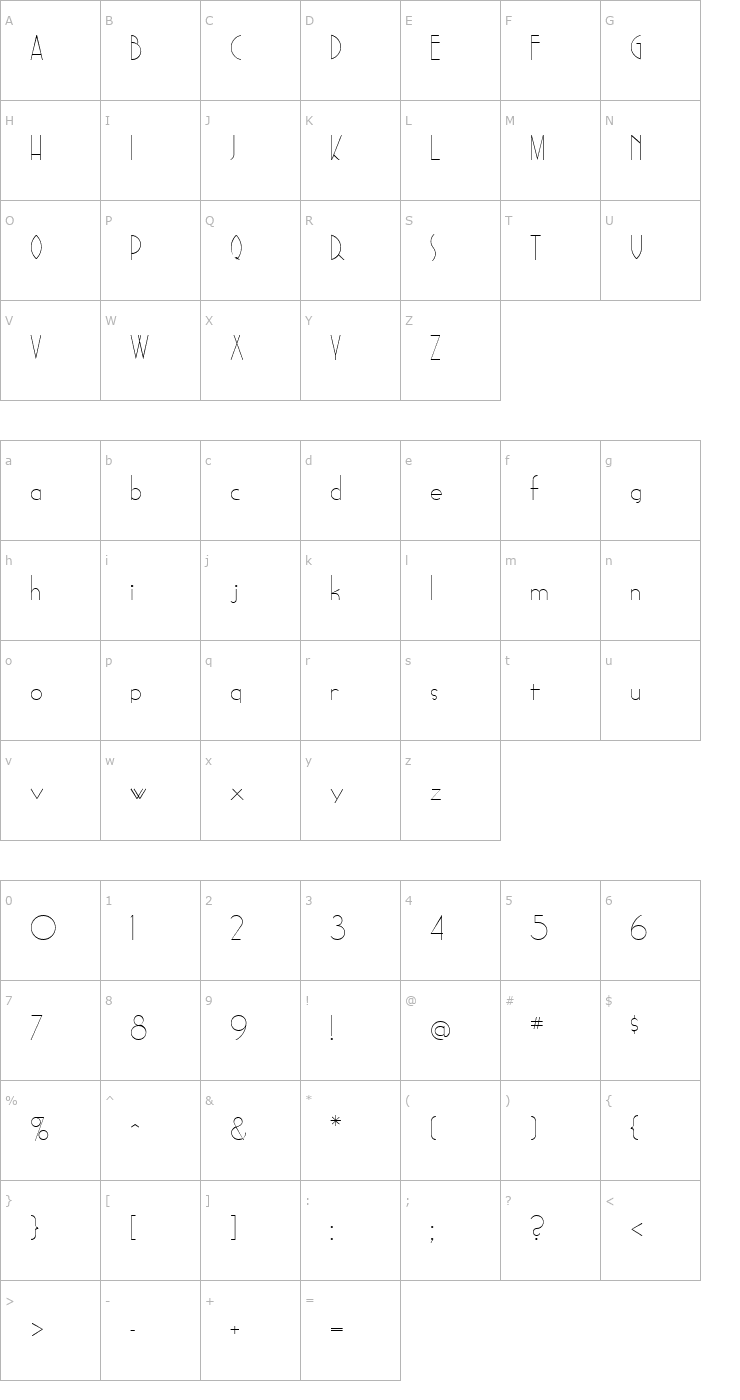 Character Map Sadelle Regular Font