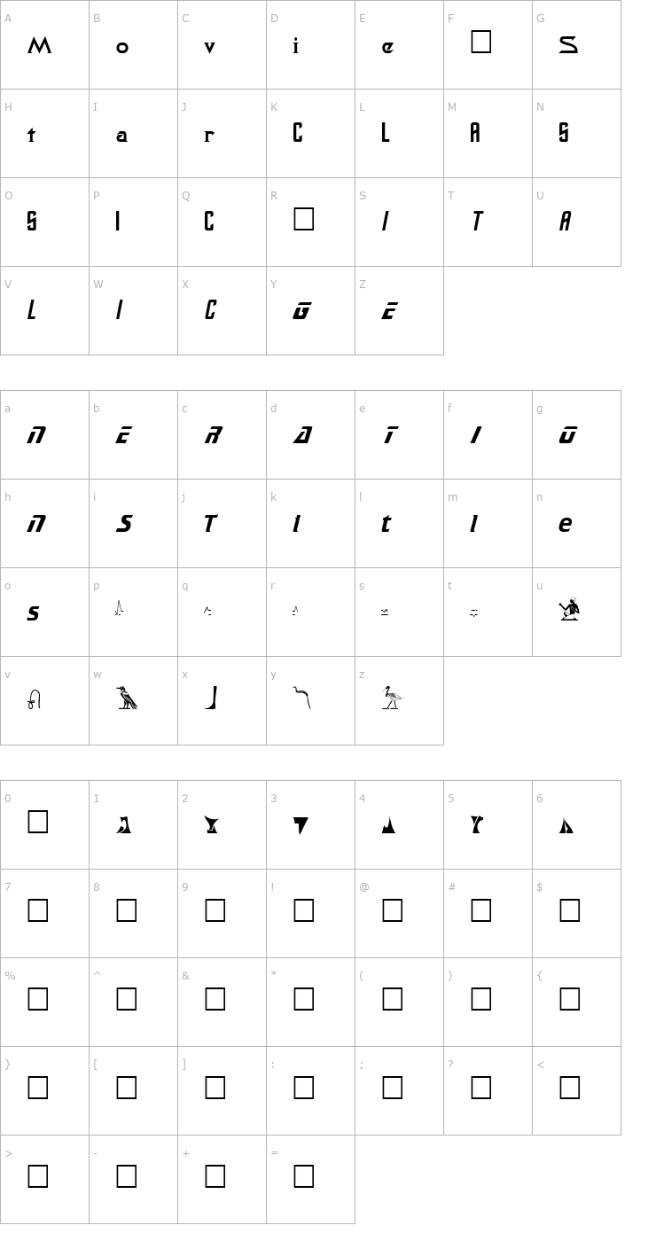 Character Map Safari Plain Font