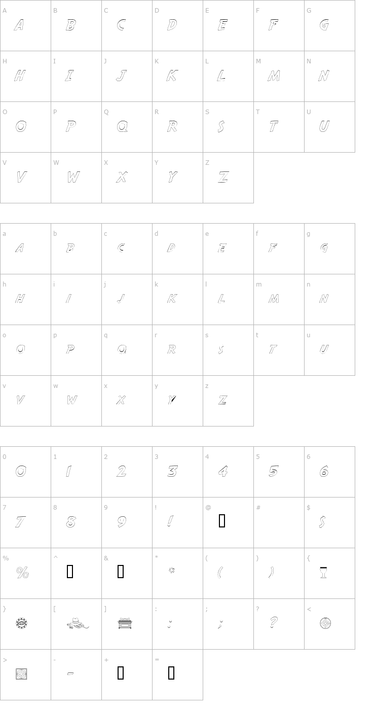 Character Map SafariOutline Font