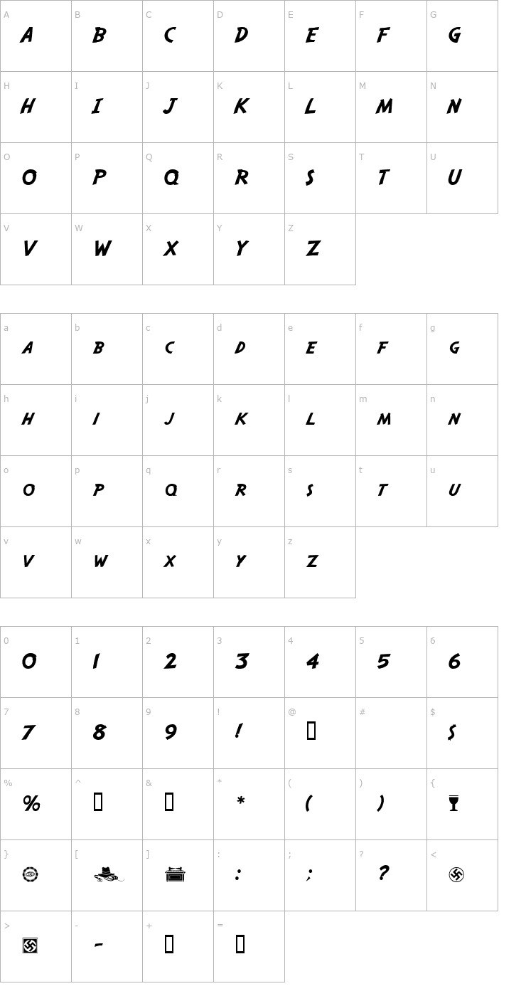 Character Map SafariRegular Font