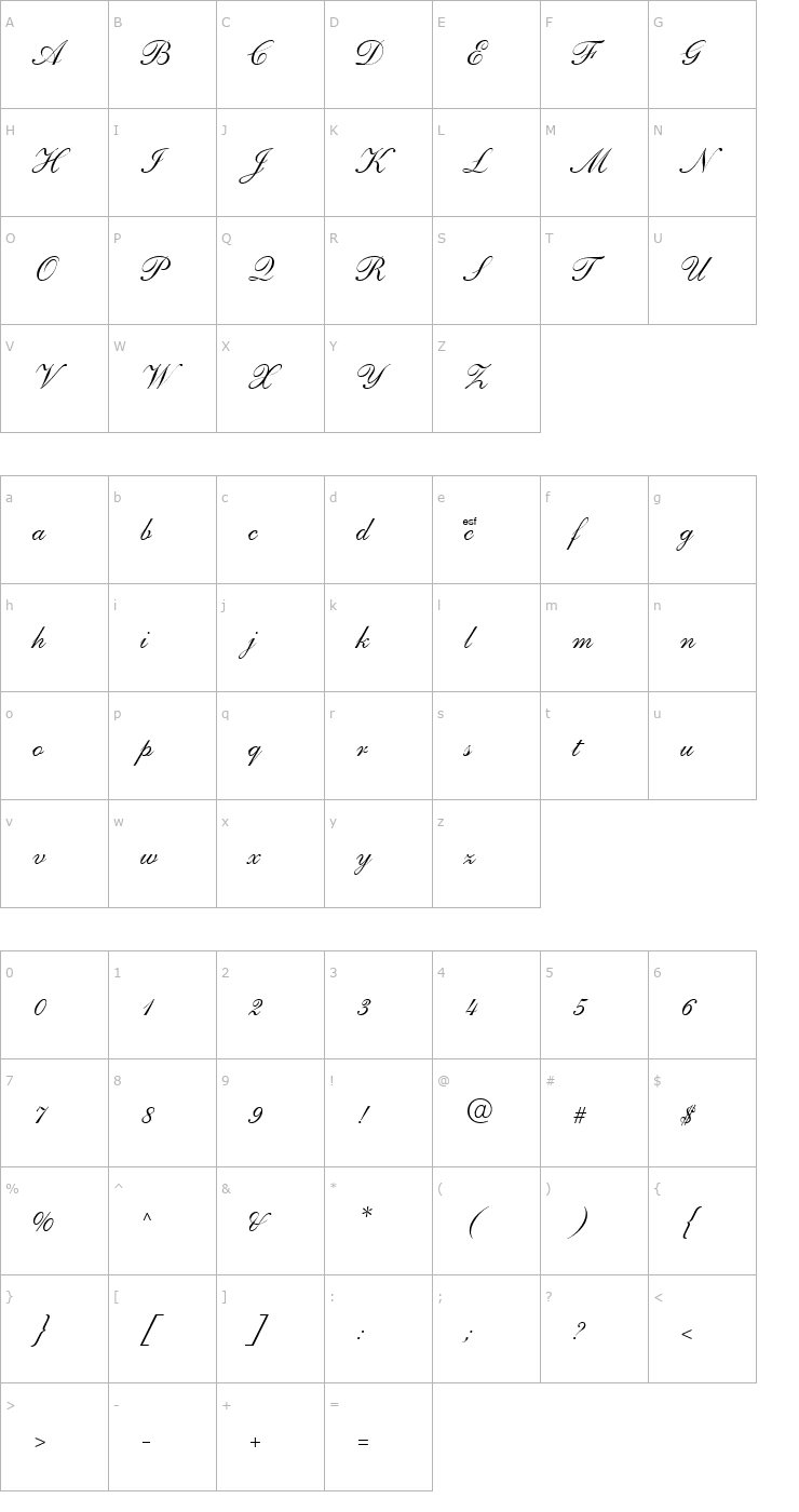 Character Map Saffron Font