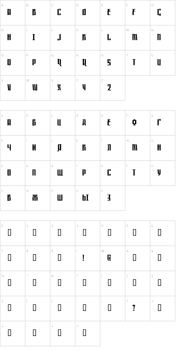 Character Map Saffron BRK Font