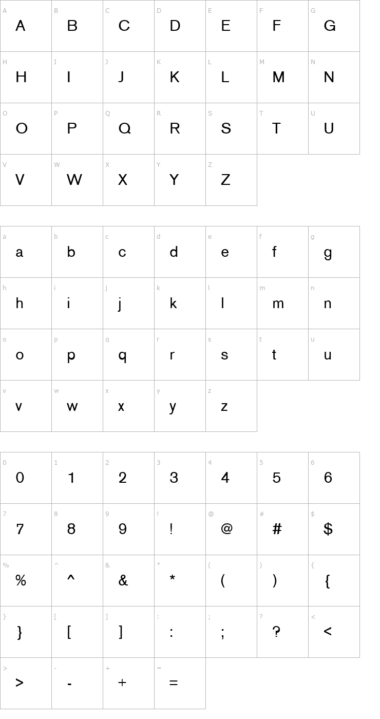 Character Map Sage Font