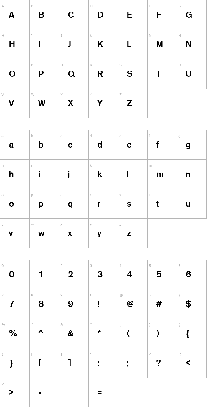 Character Map Sage Medium Font