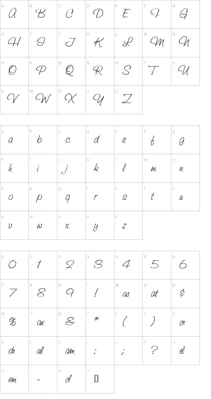 Character Map Saginaw Medium Font