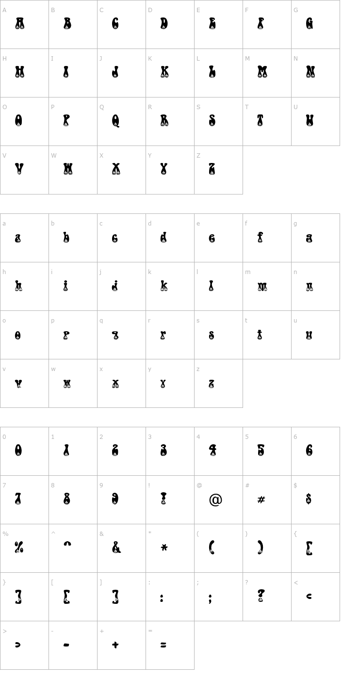 Character Map Sailboat Becker Font