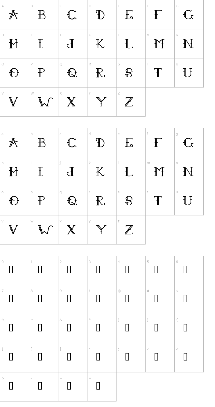 Character Map Sailor Jerry Font