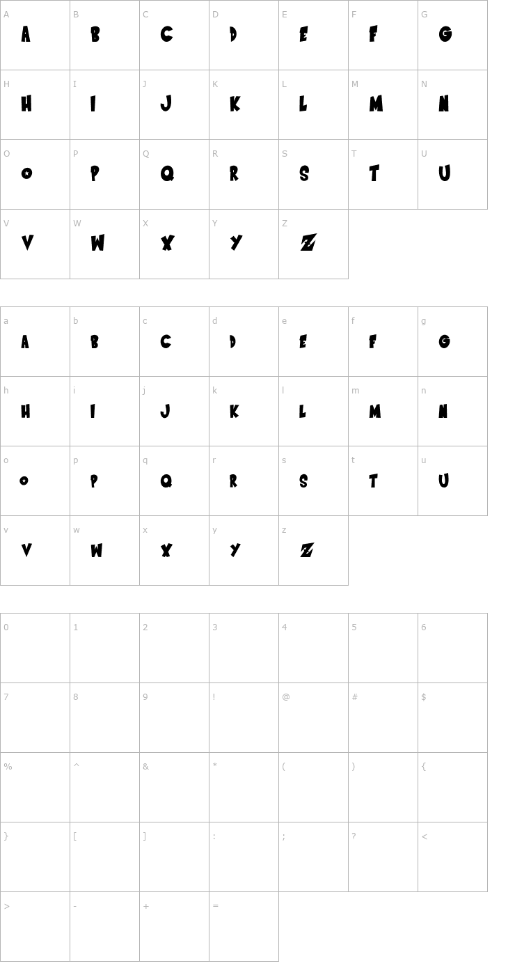 Character Map Saiyan Sans - Right ObliqueRegular Font