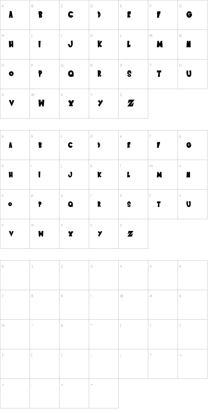 Character Map Saiyan SansRegular Font