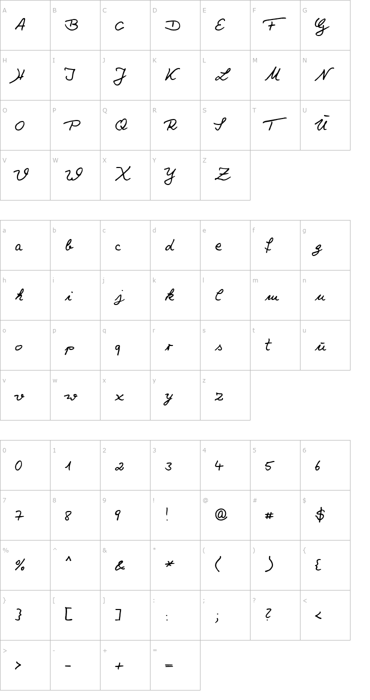 Character Map Salew Becker Font